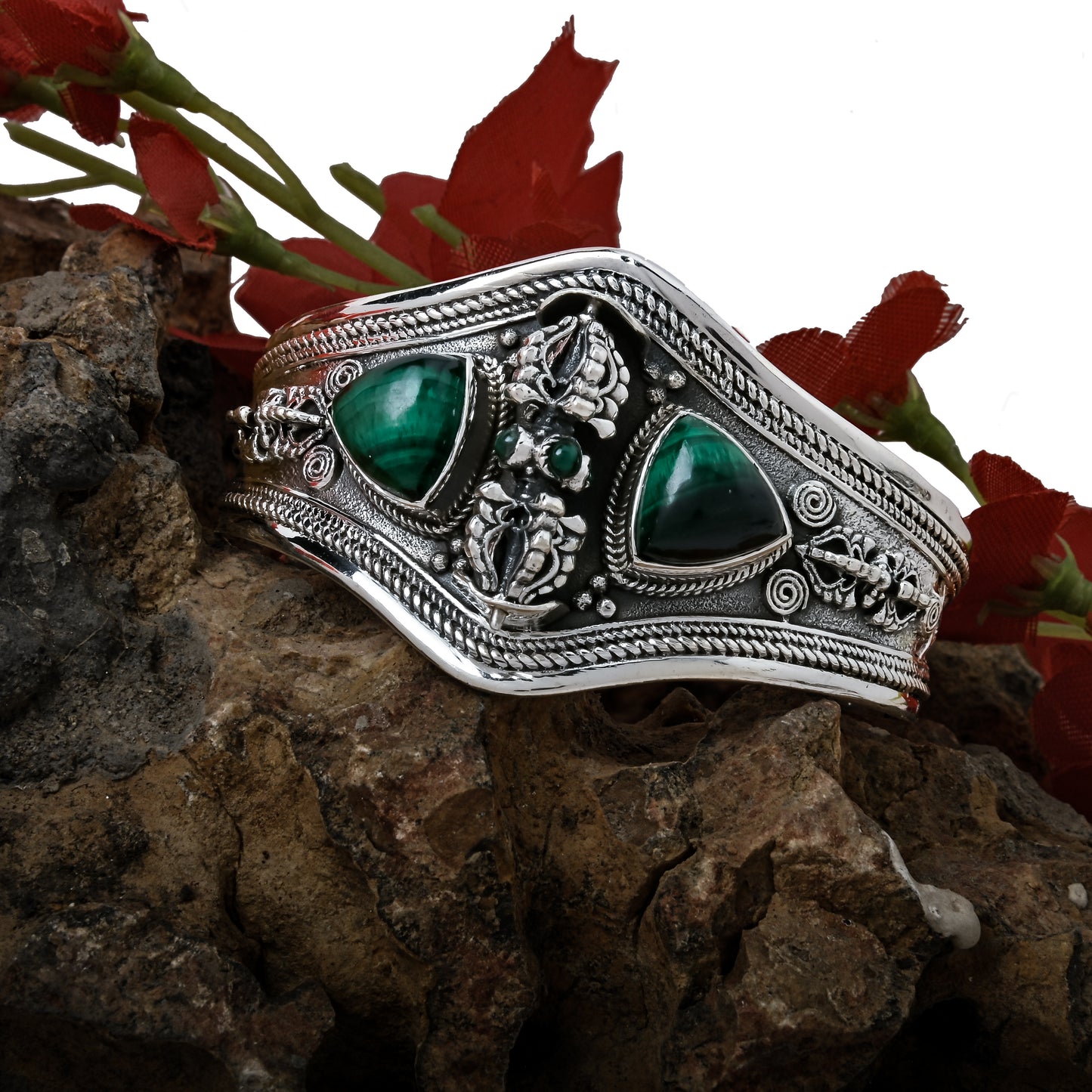 Revolving Tibetan Dorje Cuff Bangle