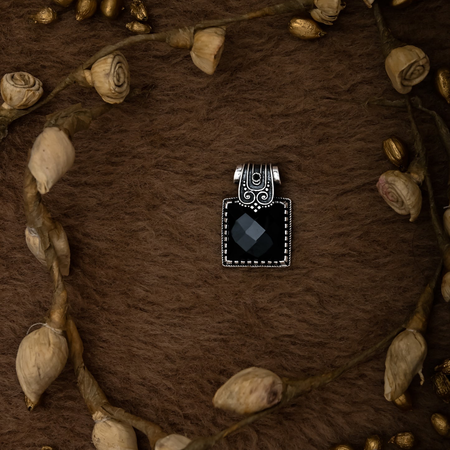 Indonesian Style Square Pendant