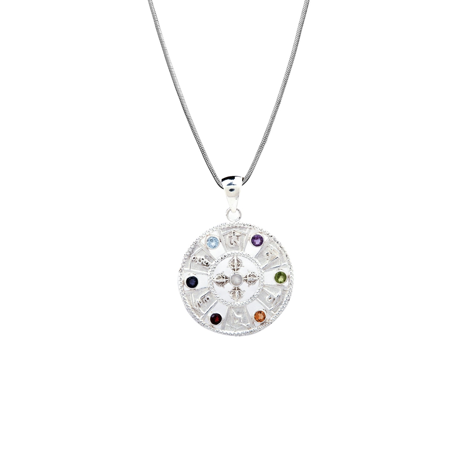 Om Mani Padme Hum Chakra Pendant