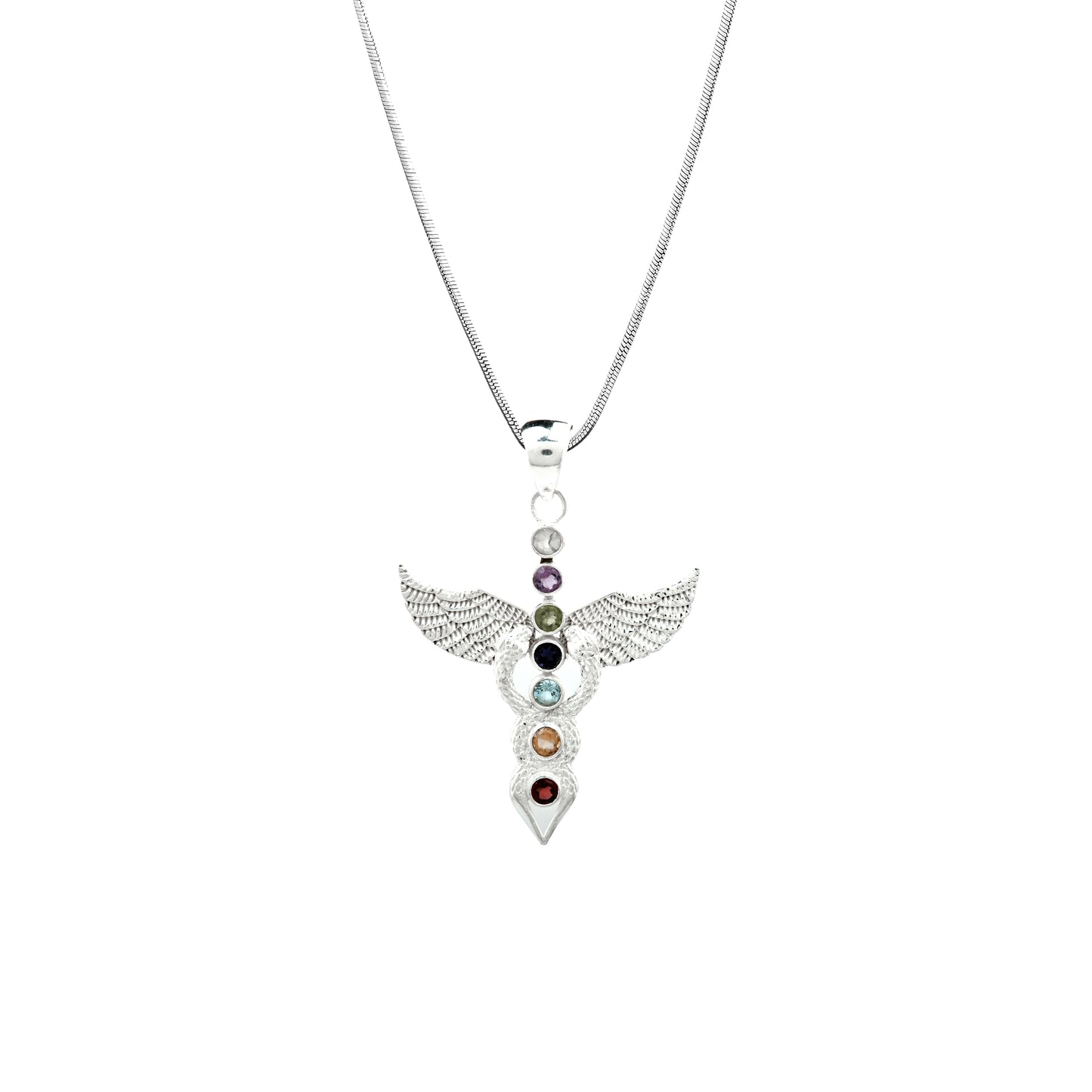 Winged Snake Chakra Pendant
