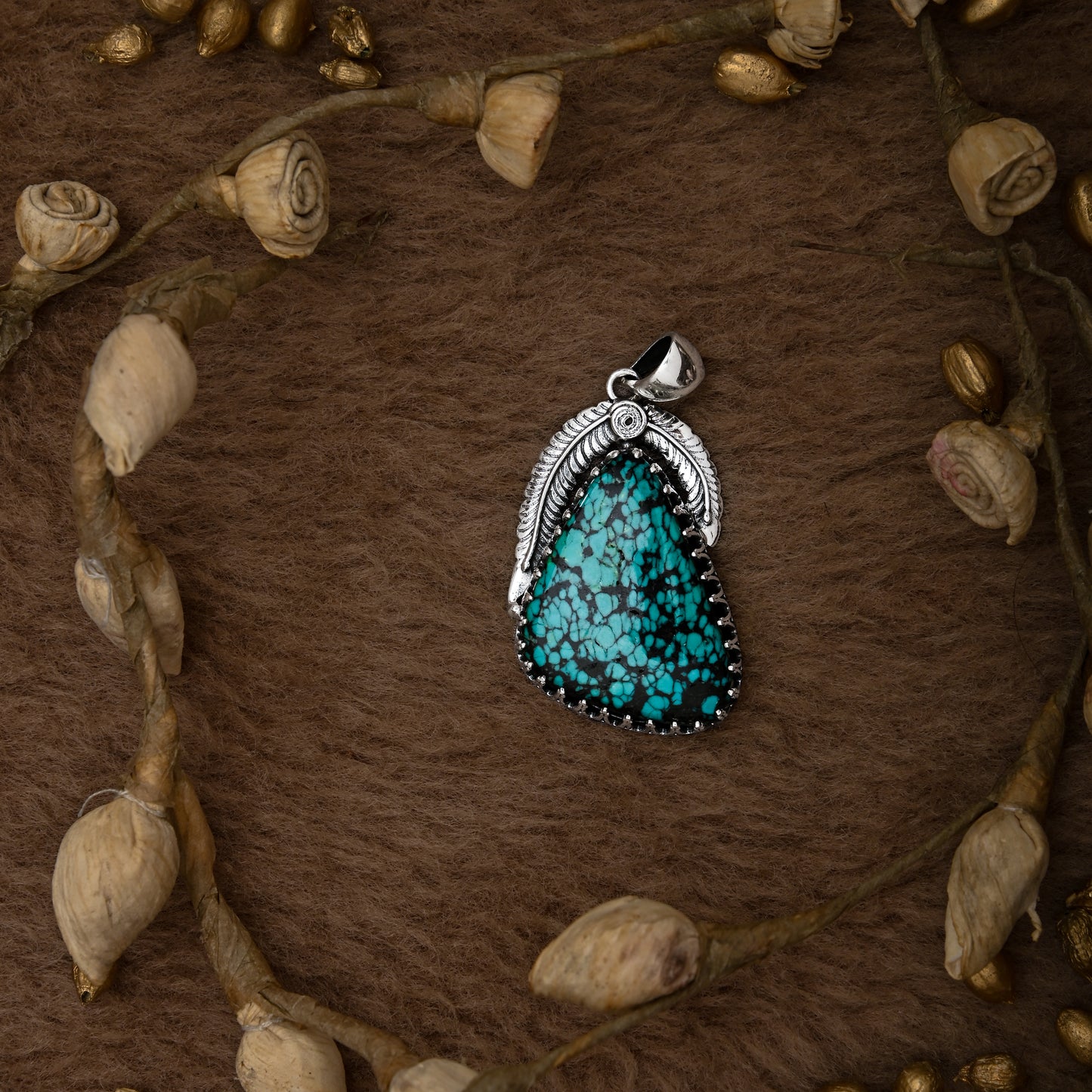 Turquoise Leaf Pendant