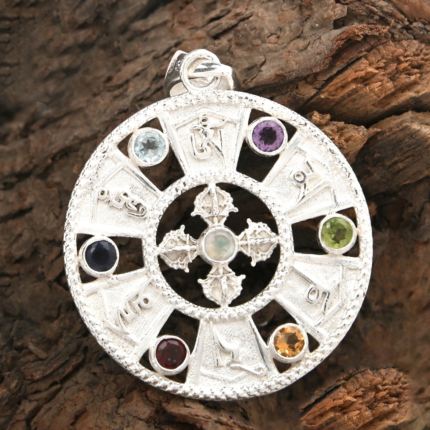 Om Mani Padme Hum Chakra Pendant