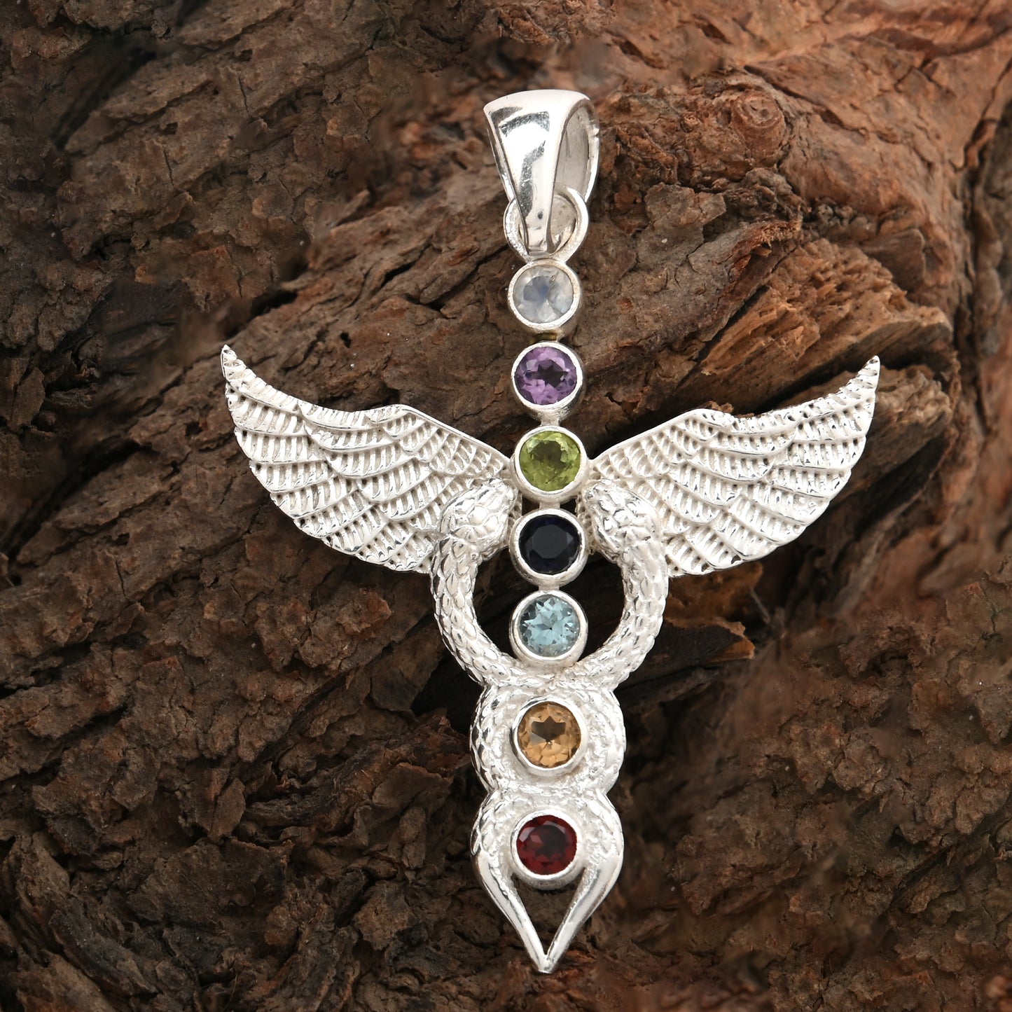 Winged Snake Chakra Pendant