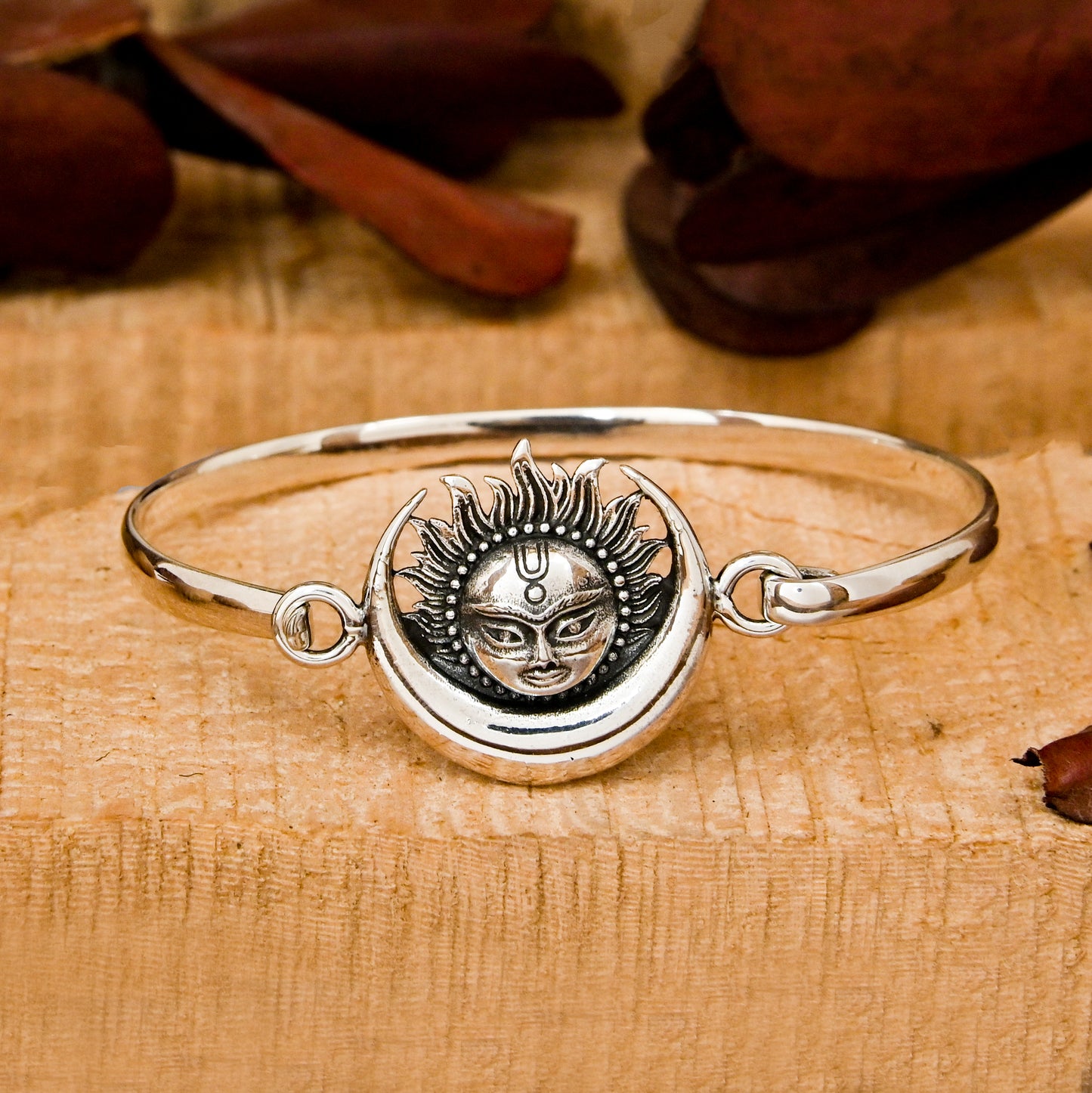 Sun And Moon Oval Bangle
