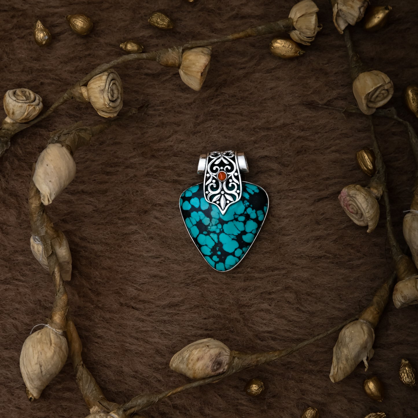 Indonesian Style Turquoise Pendant
