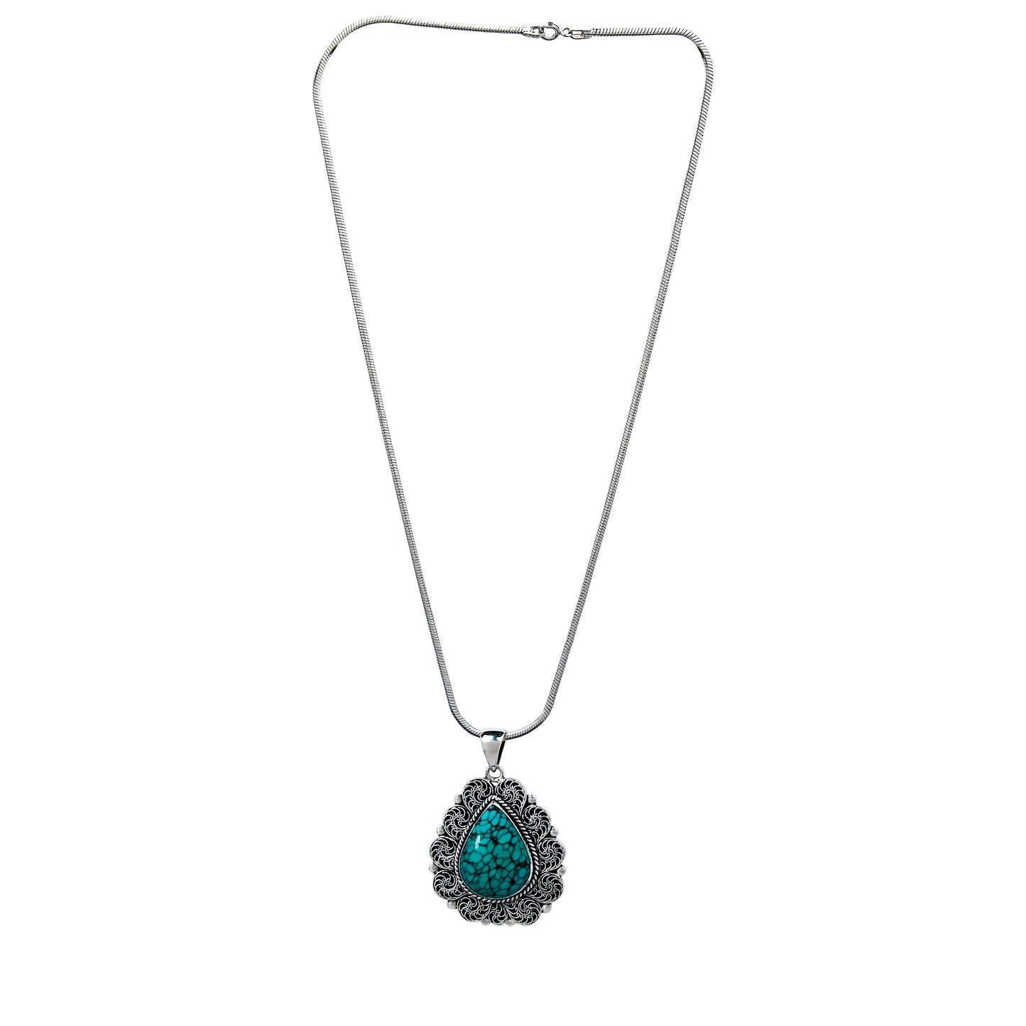 Turquoise Filigree Pendant